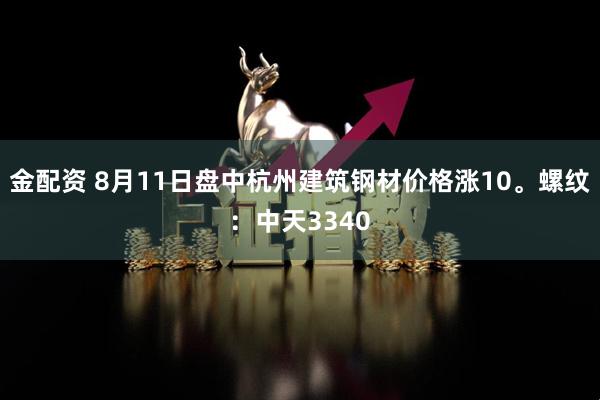 金配资 8月11日盘中杭州建筑钢材价格涨10。螺纹：中天3340
