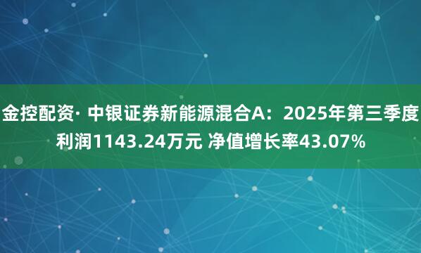 金控配资· 中银证券新能源混合A：2025年第三季度利润1143.24万元 净值增长率43.07%