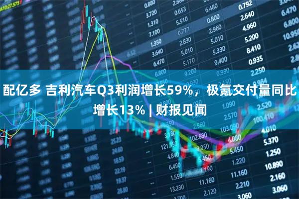 配亿多 吉利汽车Q3利润增长59%,极氪交付量同比增长13% | 财报见闻